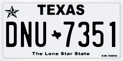 TX license plate DNU7351