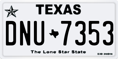TX license plate DNU7353