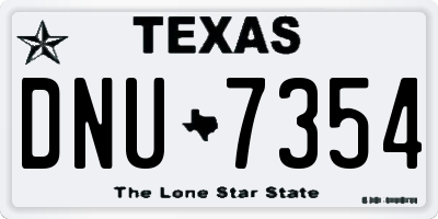 TX license plate DNU7354