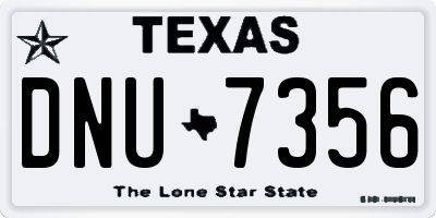 TX license plate DNU7356