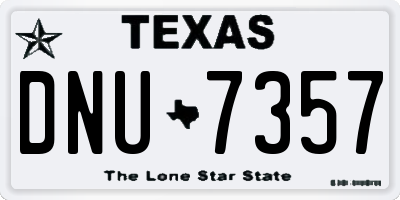TX license plate DNU7357