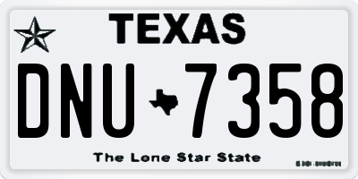 TX license plate DNU7358