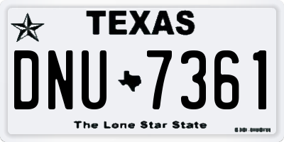 TX license plate DNU7361