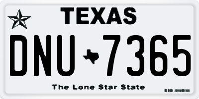 TX license plate DNU7365