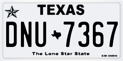 TX license plate DNU7367