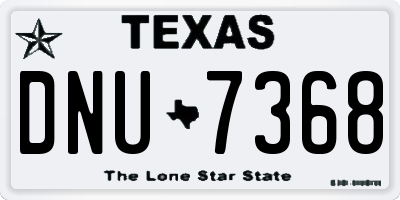 TX license plate DNU7368