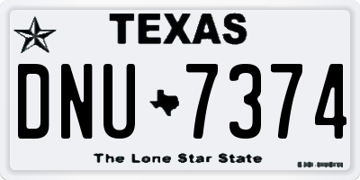 TX license plate DNU7374