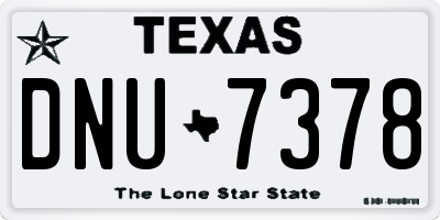 TX license plate DNU7378