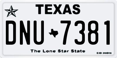 TX license plate DNU7381