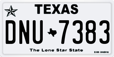 TX license plate DNU7383