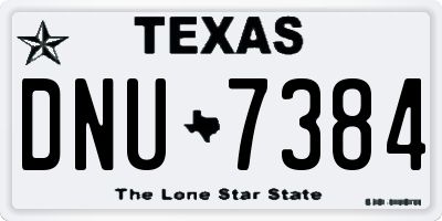 TX license plate DNU7384