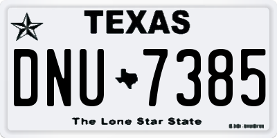 TX license plate DNU7385