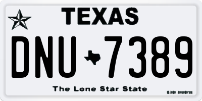 TX license plate DNU7389