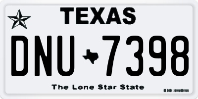 TX license plate DNU7398