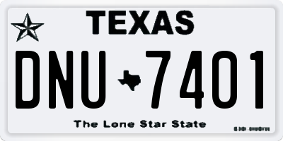 TX license plate DNU7401