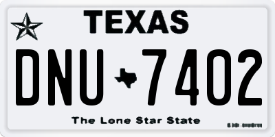 TX license plate DNU7402