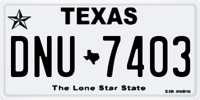 TX license plate DNU7403