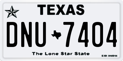 TX license plate DNU7404