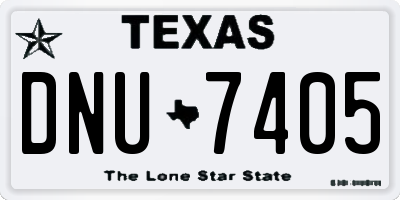 TX license plate DNU7405