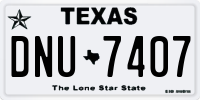 TX license plate DNU7407