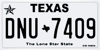 TX license plate DNU7409