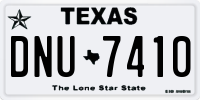 TX license plate DNU7410
