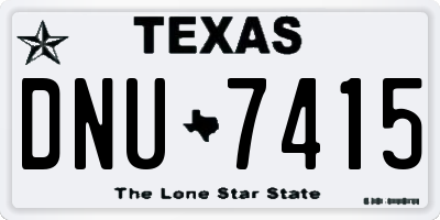 TX license plate DNU7415