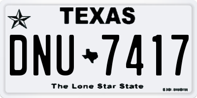 TX license plate DNU7417