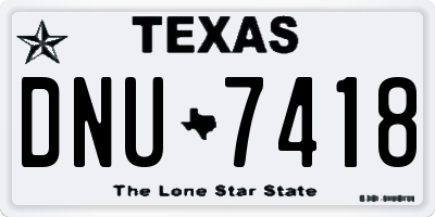 TX license plate DNU7418