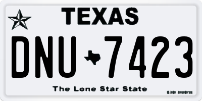 TX license plate DNU7423