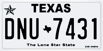 TX license plate DNU7431