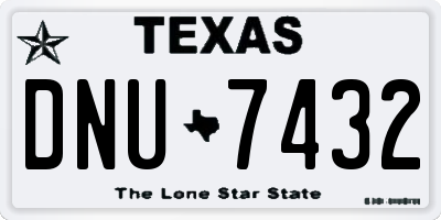 TX license plate DNU7432