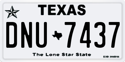 TX license plate DNU7437