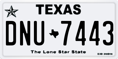 TX license plate DNU7443