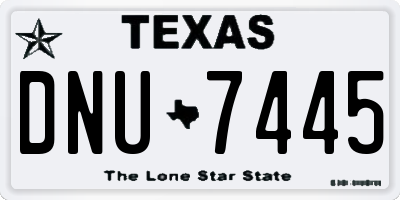 TX license plate DNU7445