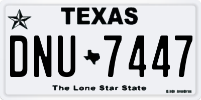 TX license plate DNU7447