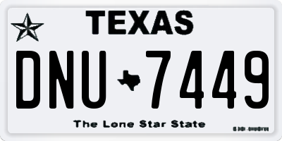 TX license plate DNU7449