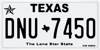 TX license plate DNU7450