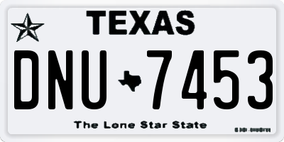 TX license plate DNU7453