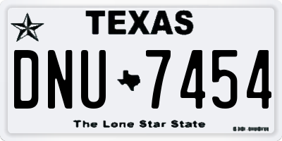 TX license plate DNU7454