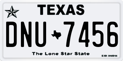 TX license plate DNU7456