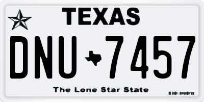 TX license plate DNU7457