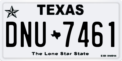 TX license plate DNU7461