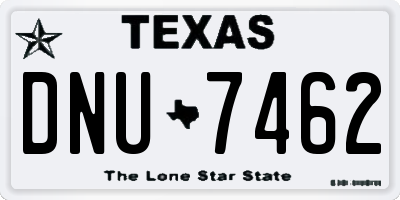 TX license plate DNU7462