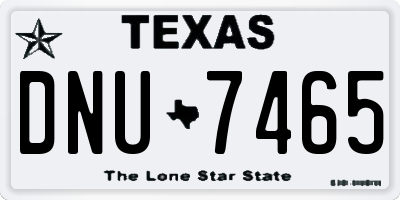 TX license plate DNU7465
