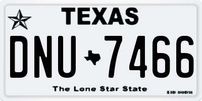 TX license plate DNU7466