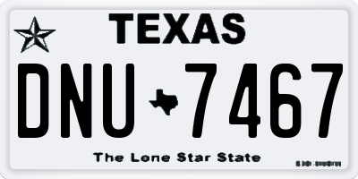 TX license plate DNU7467
