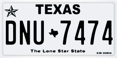 TX license plate DNU7474