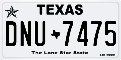 TX license plate DNU7475