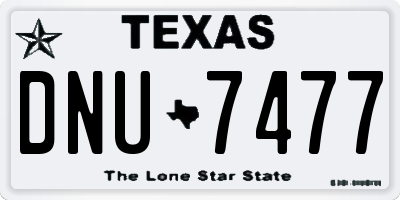 TX license plate DNU7477